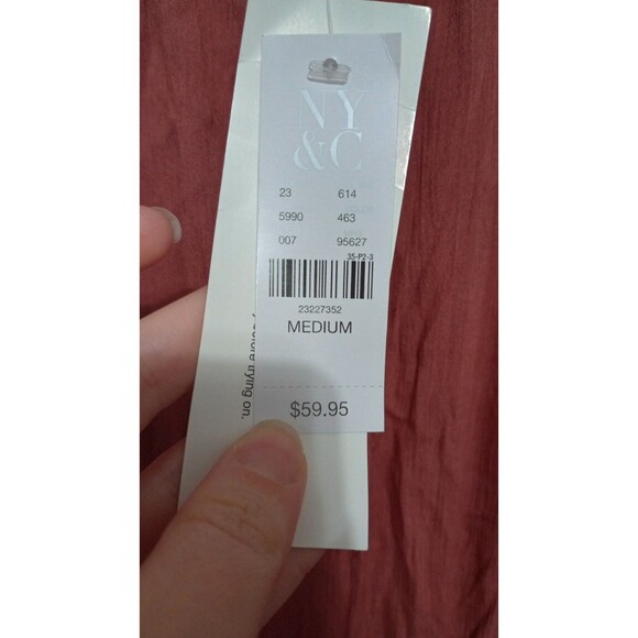 NY & C Lace Romper Sz M Nwt Blush Preppy Beach Tie Front Boho Tassel - Picture 3 of 9